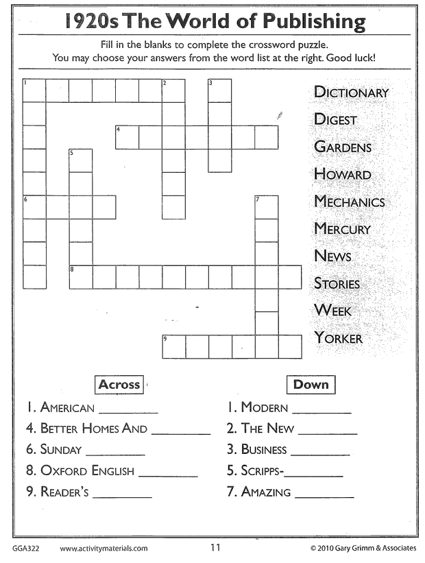 Reminiscing through the 20th Century Crossword Puzzles